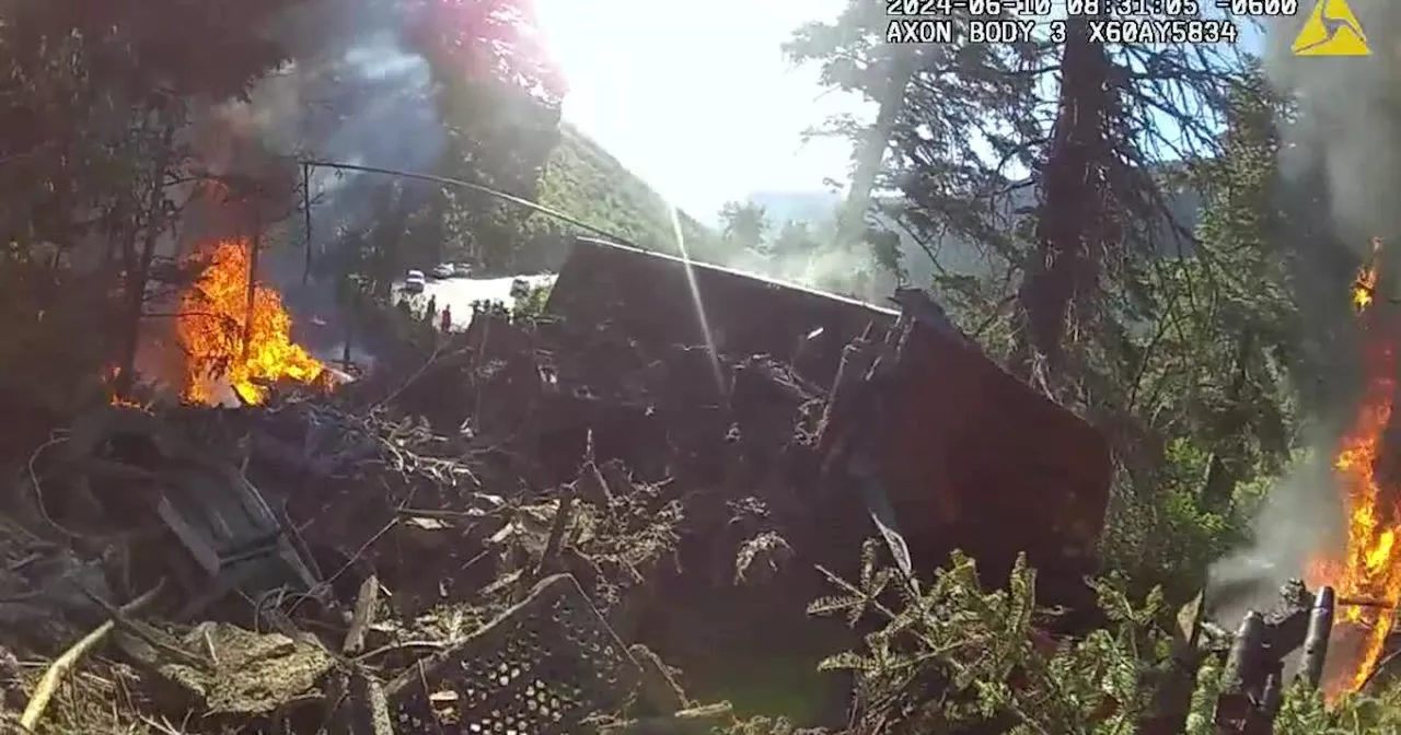 Stunning video shows officers, bystanders rescuing driver from fiery Little Cottonwood Canyon crash