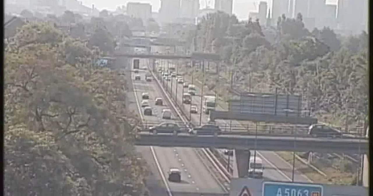 M602 LIVE traffic updates as long queues build after crash