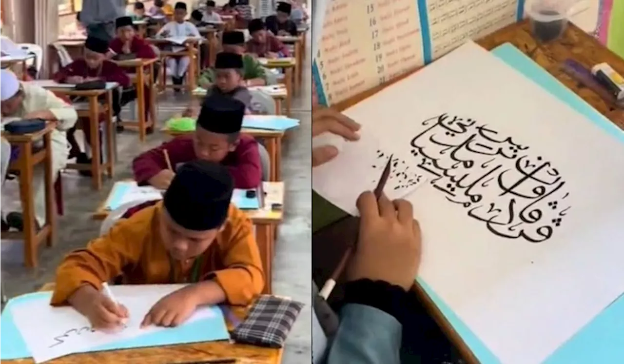 “Susah Ni Nak Pilih Pemenang” – Seni Tulisan Khat Murid Sekolah Curi Tumpuan