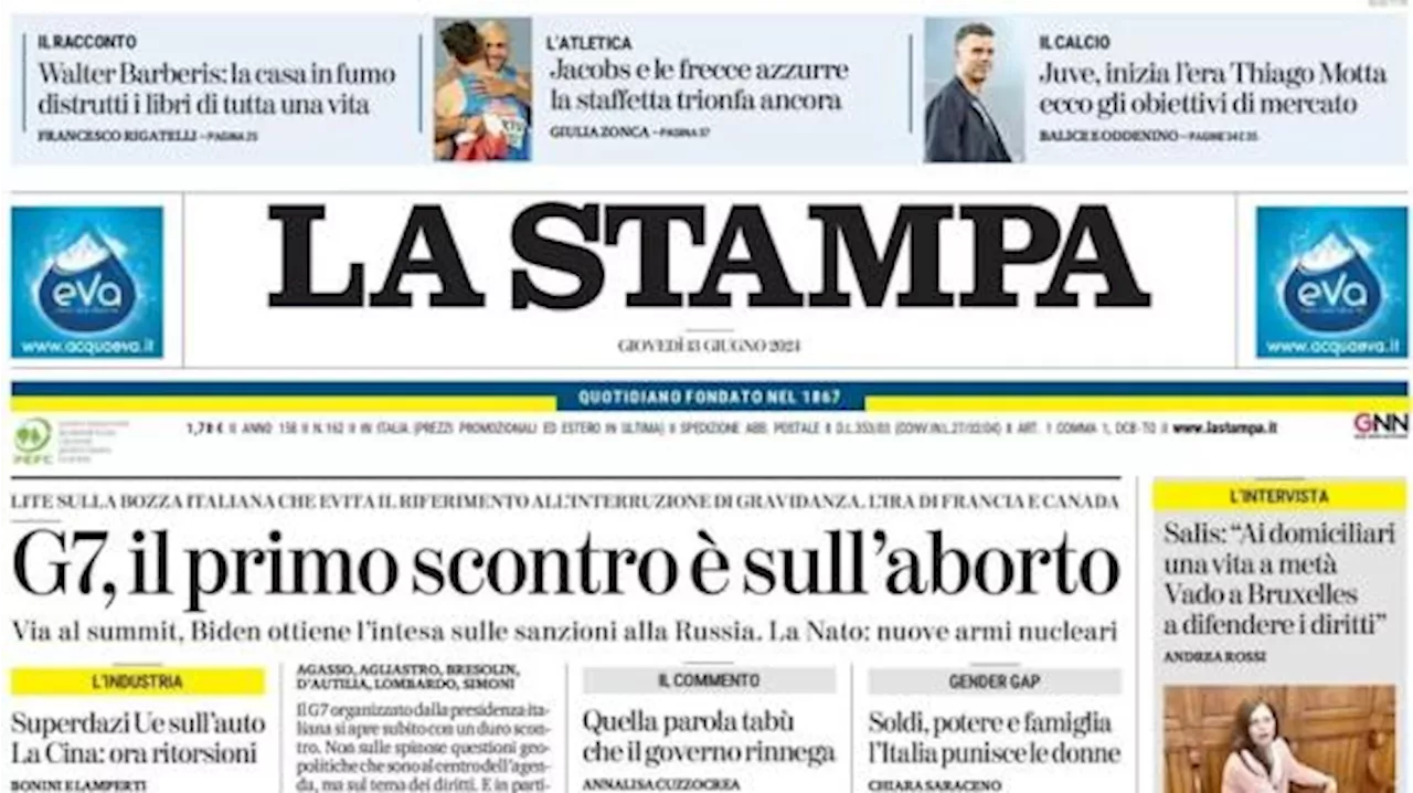 L'apertura de La Stampa: 'Juve, inizia l'era Thiago Motta: ecco gli obiettivi di mercato'