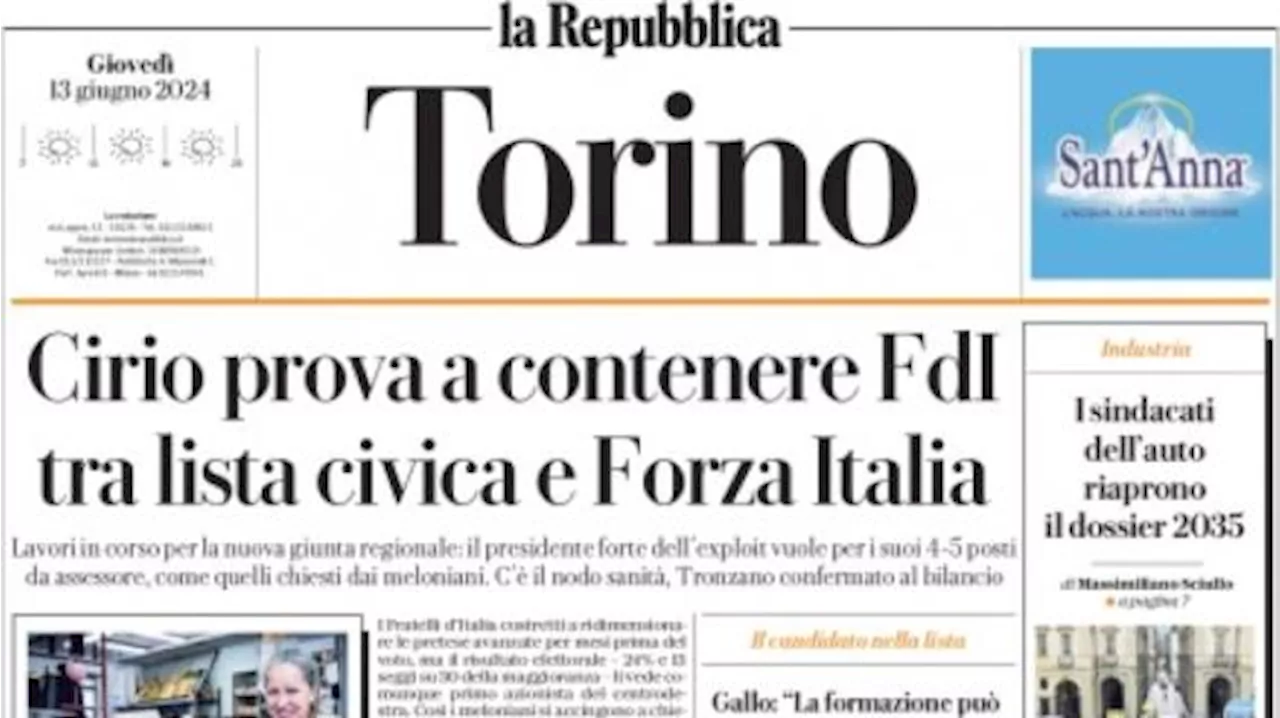 La Repubblica (Torino) presenta in prima pagina: 'Come sarà la Juve di Thiago Motta'