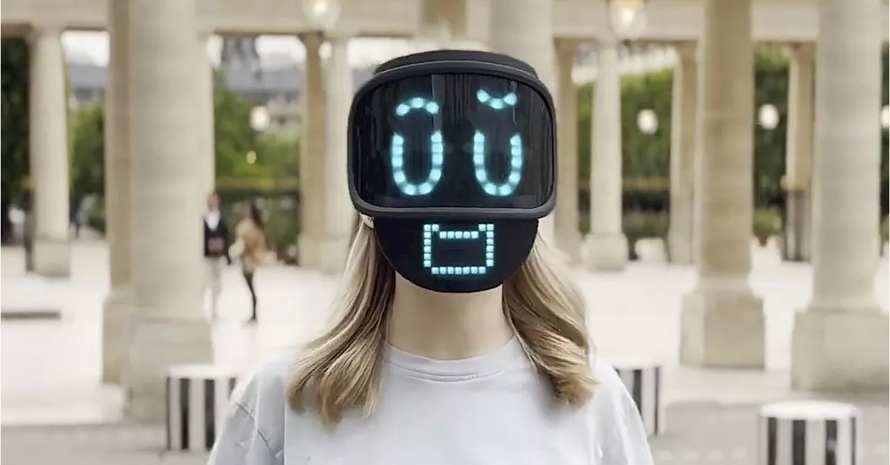 This LED mask hides your face behind a creepy pixelated smile