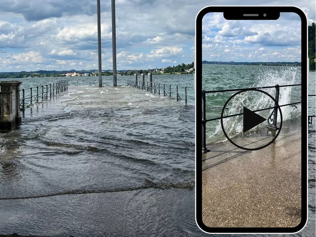 So ist die aktuelle Hochwasser-Lage am Bodensee in Bregenz