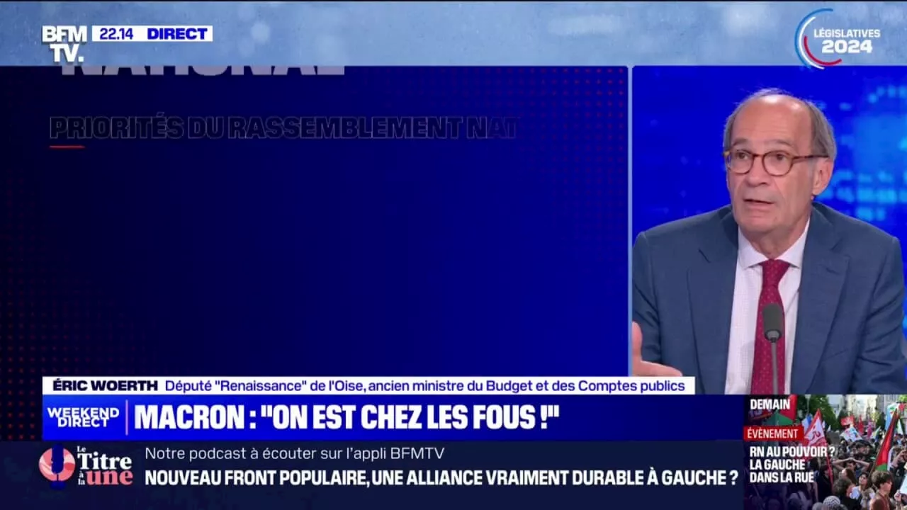 Éric Woerth: 'Le Rassemblement national est en train de changer son projet à haute dose'