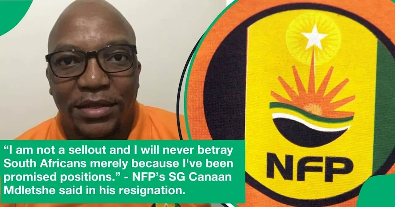 NFP Secretary General Resigns Following Coalition Agreement With DA, ANC and IFP