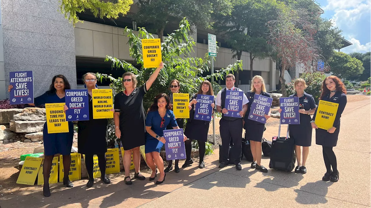 Flight attendants picket at Austin airport for better pay and conditions