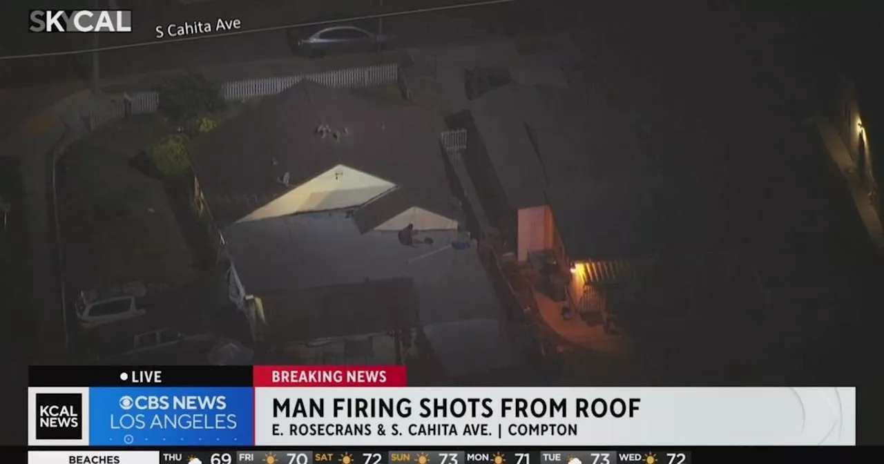 Man shot dead on rooftop in Compton after firing gun at deputies