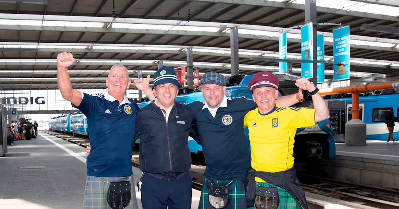 Scots arriving into Munich train station full of ambition ahead of opener