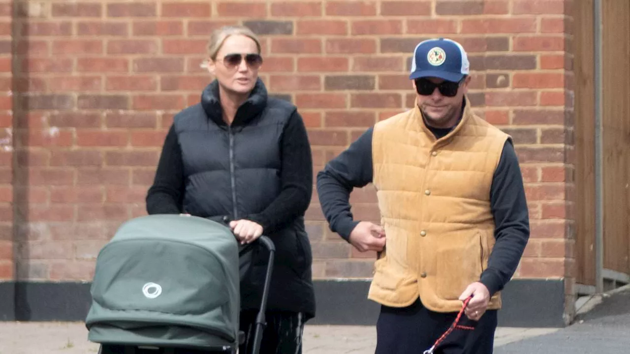 Ant McPartlin enjoys a sunny dog walk with baby son Wilder and wife Anne-Marie