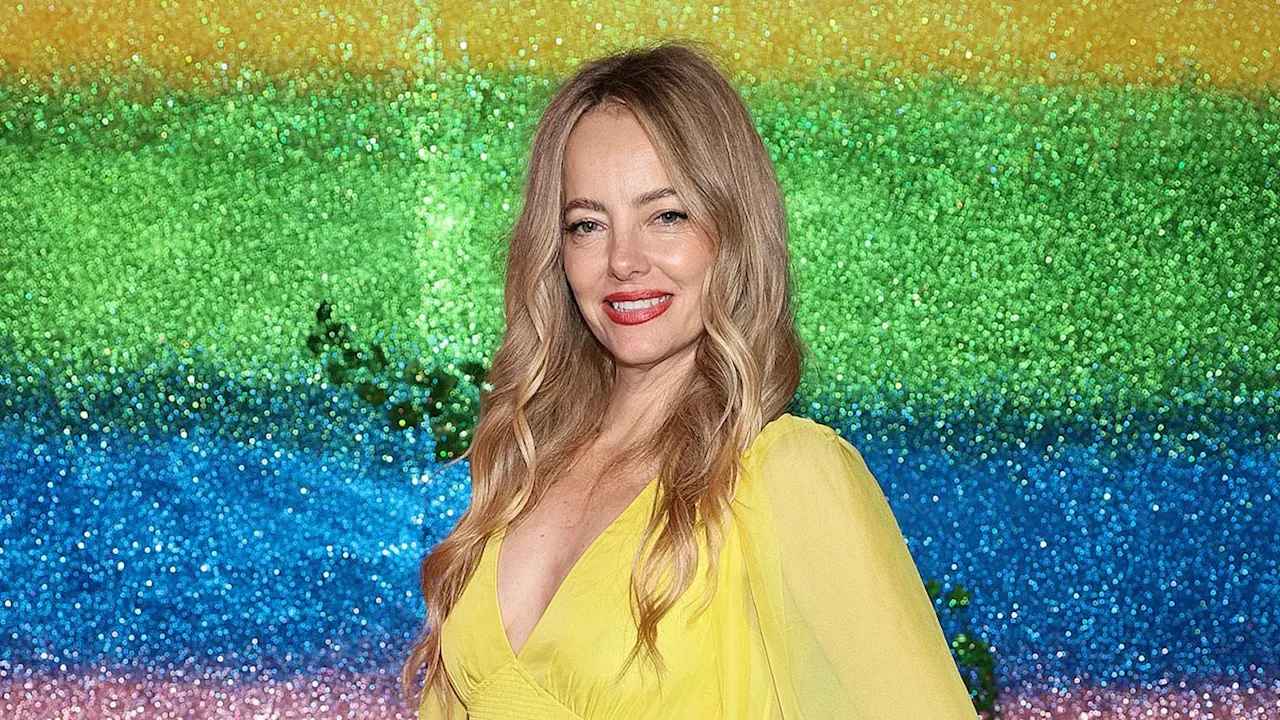 Bijou Phillips takes the plunge in yellow pleated dress at Alice + Olivia Pride Party in NYC......