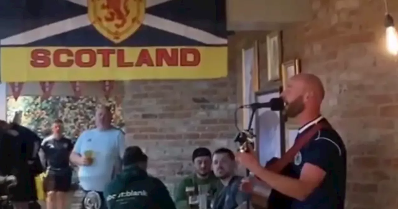 Nick Morgan surprises Scotland fans with 'No Scotland No Party' song at Glasgow Airport