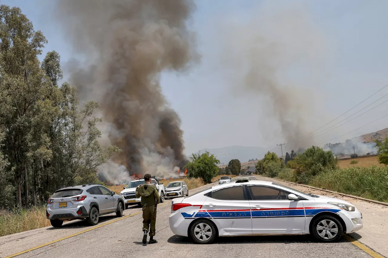 Missile barrage hits northern Israel from Lebanon, emergency services report