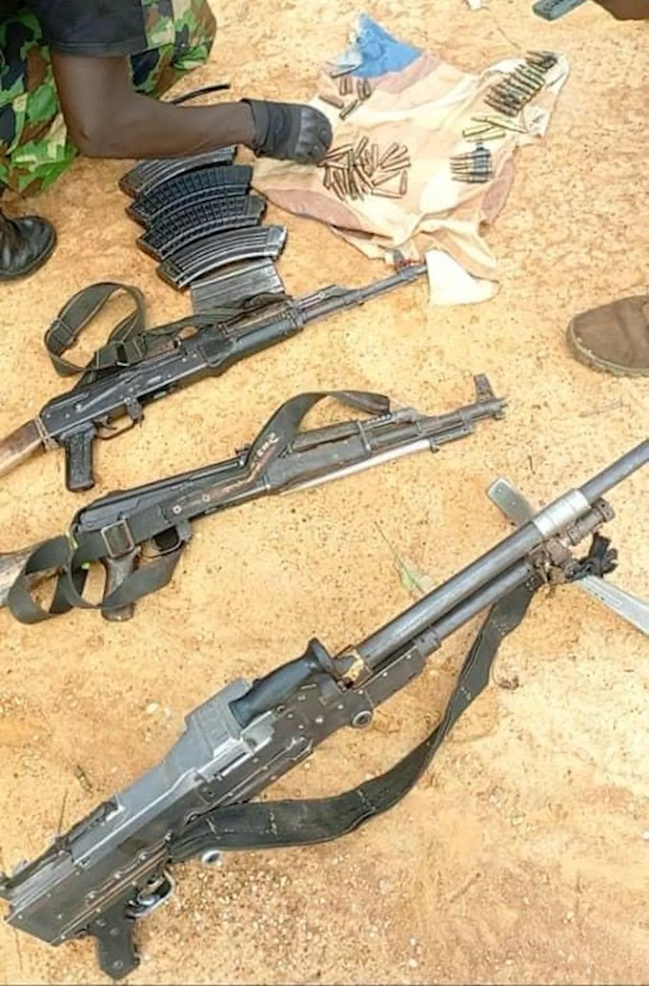 PHOTOS: Troops neutralise six bandits in Kaduna, recover arms