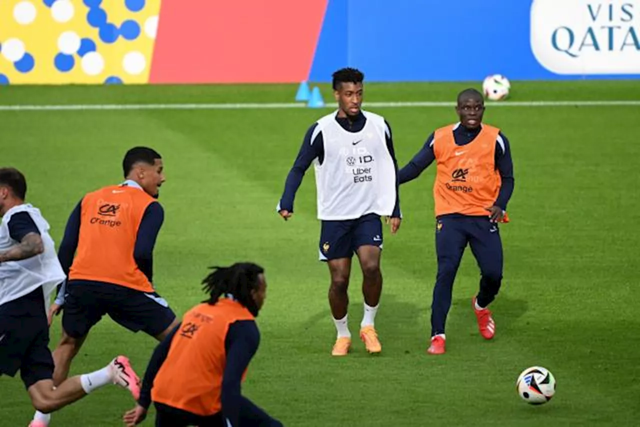 Kingsley Coman à l'entraînement des Bleus