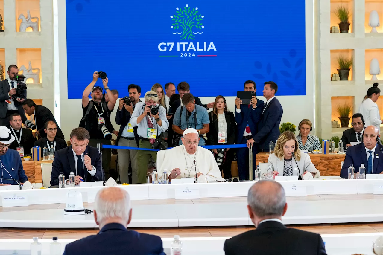 Pope Francis becomes first pontiff to address a G7 summit, raises alarm about AI