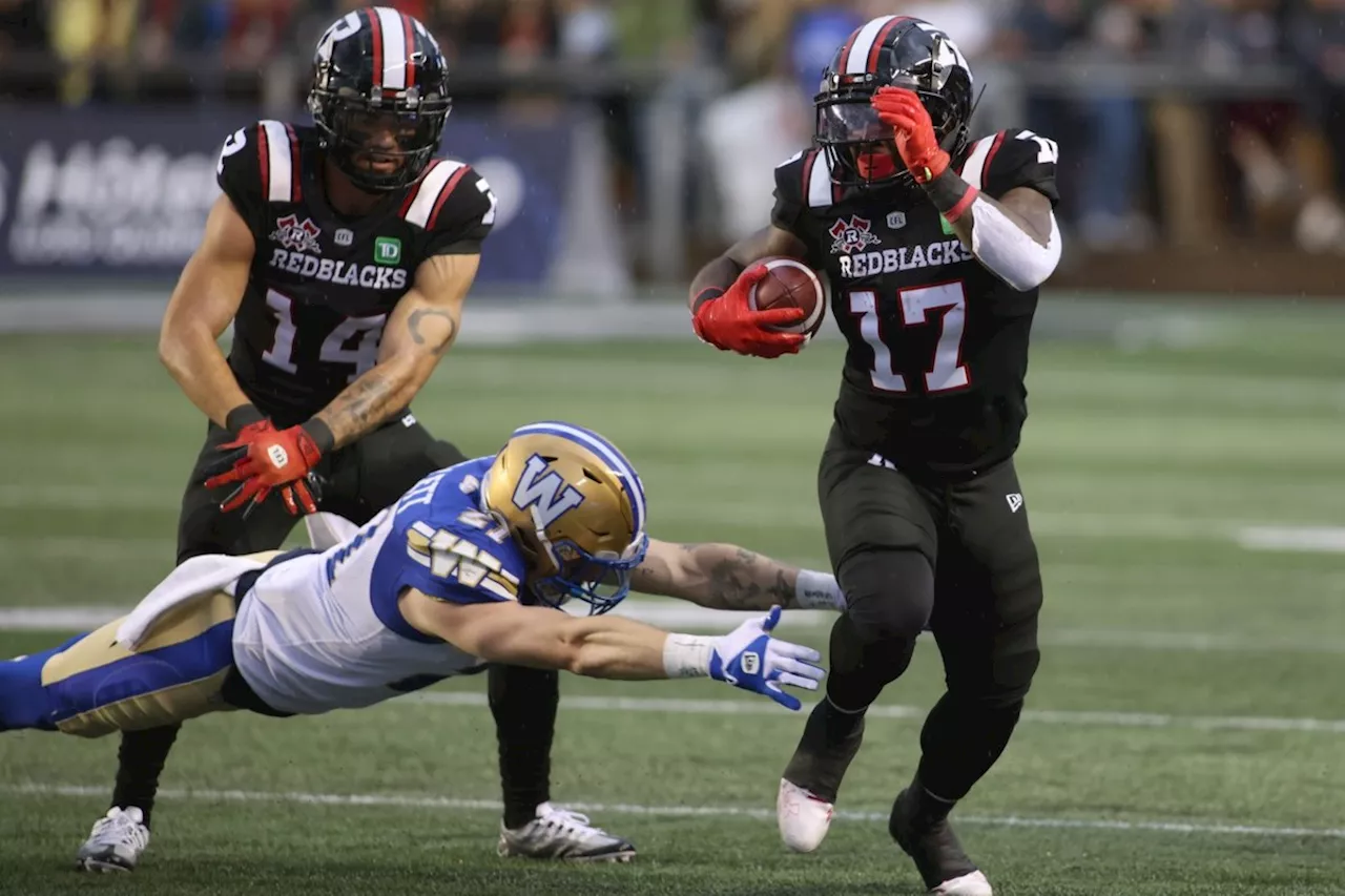 Ottawa defence delivers as Redblacks hold off the Winnipeg Blue Bombers 23-19