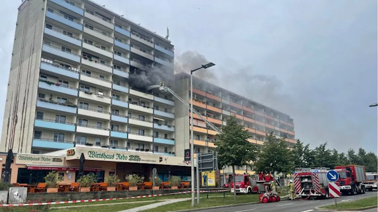 Brand in Mehrgeschosser in Cottbuser Innenstadt