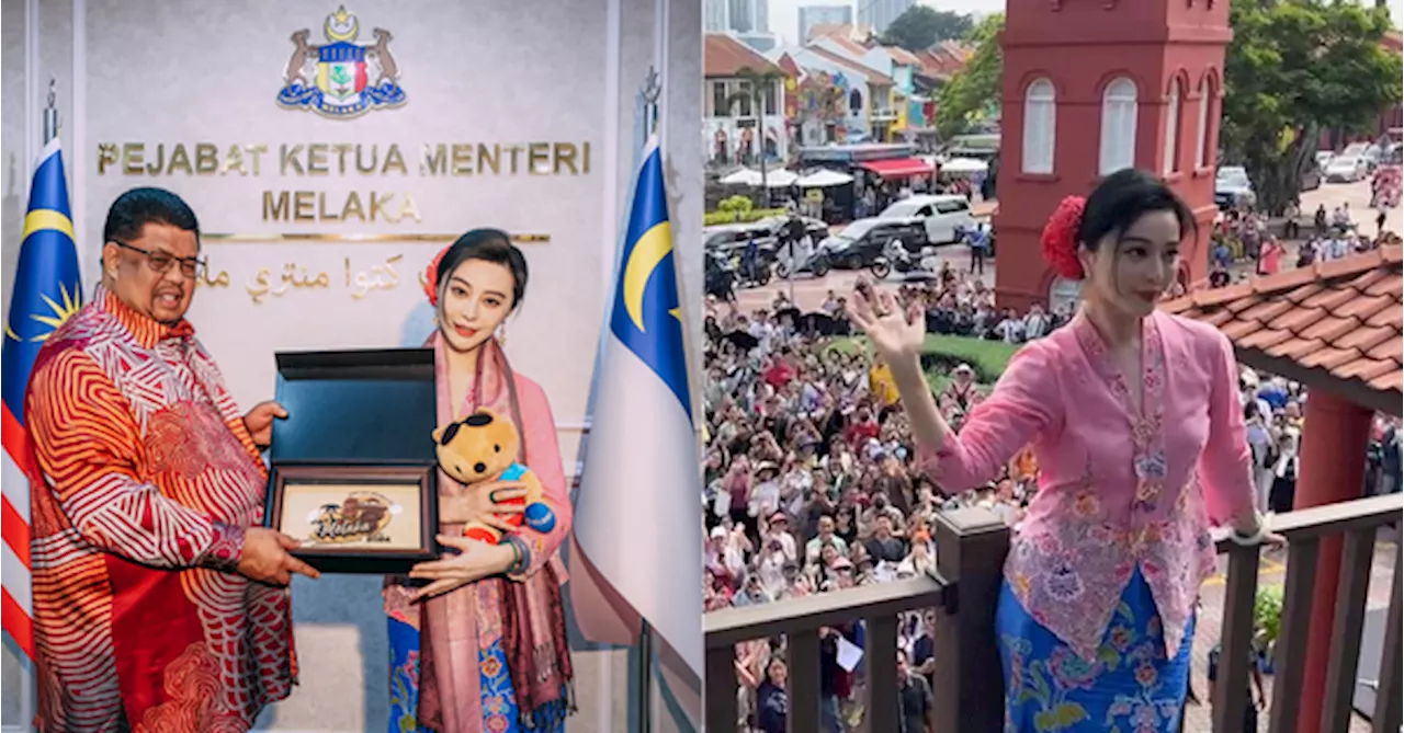 Chinese Superstar Fan Bingbing Arrives In Melaka & Dons Nyonya Kebaya In Photos With Fans