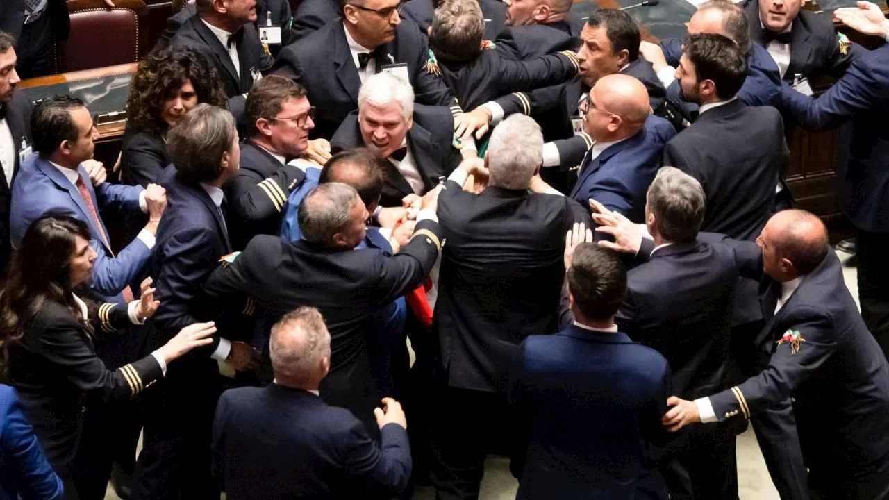 Mass brawl in Italian parliament leaves politician in a wheelchair