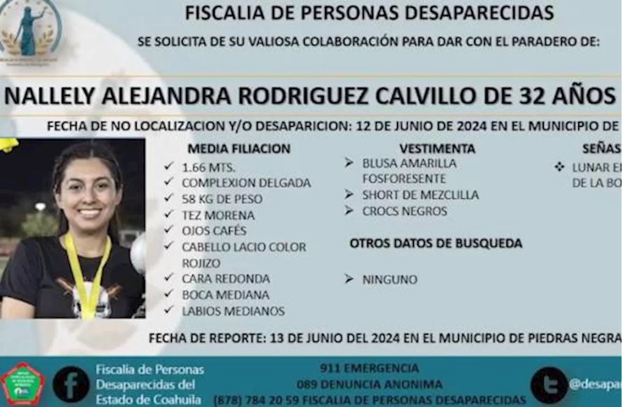 Buscan a Nallely, desapareció en Piedras Negras; su familia ha sido víctima de extorsión durante pesquisa