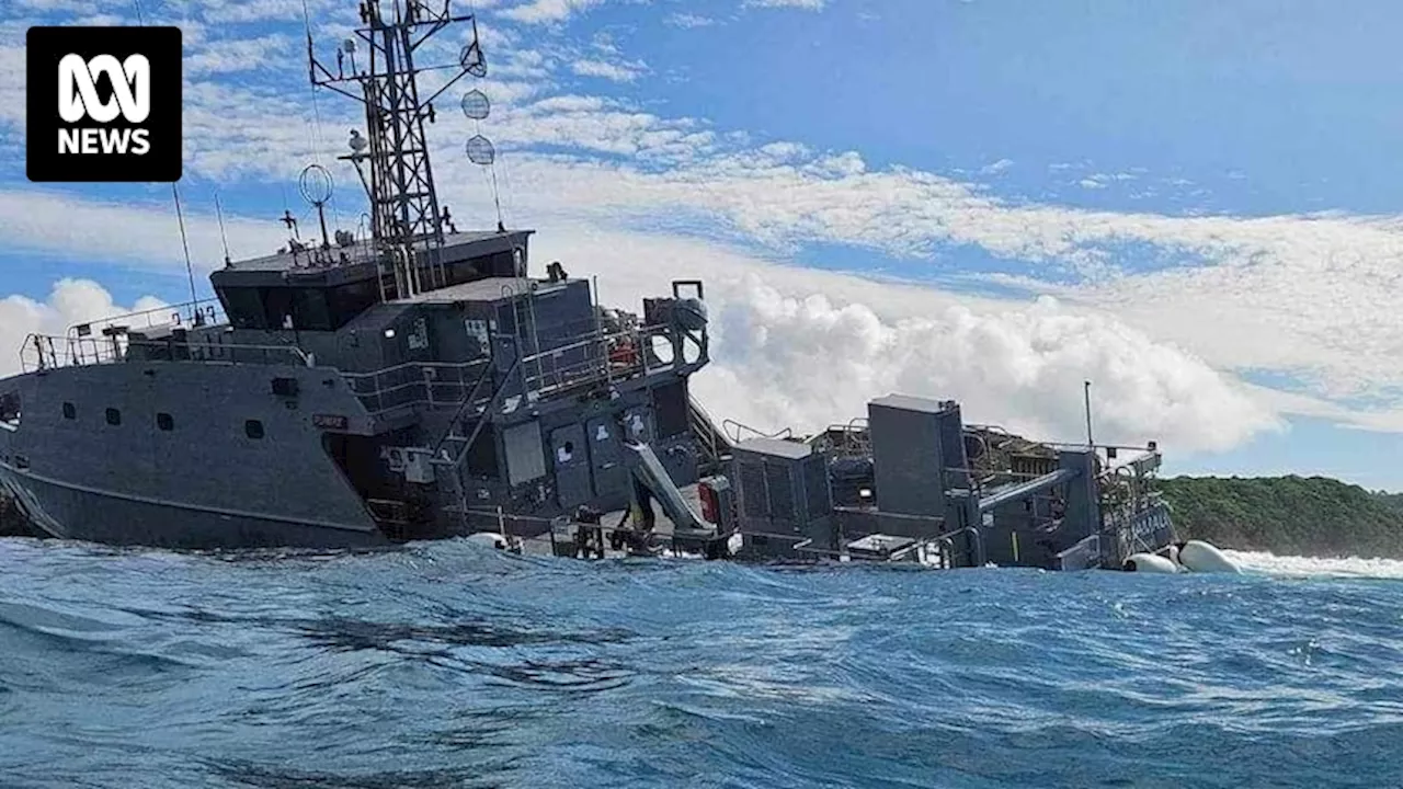 Fiji works to recover patrol boat that ran aground after being gifted by Australia