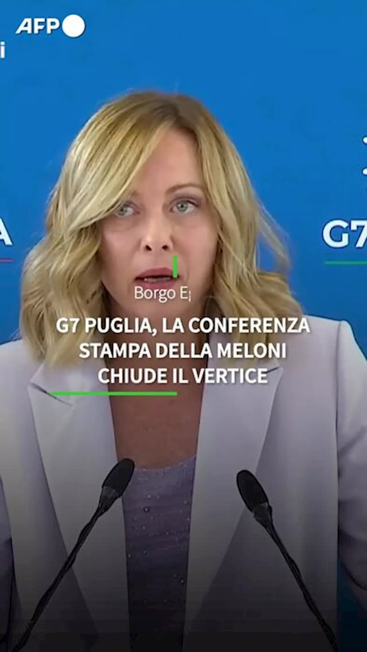 G7 in Puglia, Meloni: 'L'Italia indica la rotta'