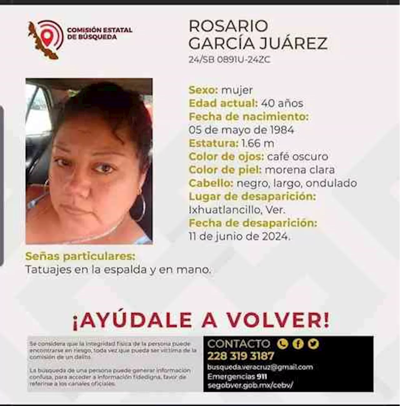 Piden ayuda para localizar a mujer reportada desaparecida, en Orizaba