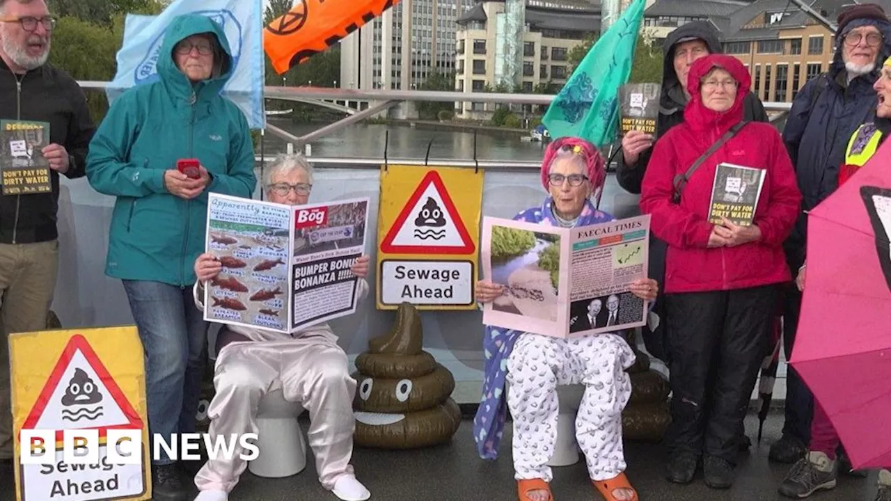 Extinction Rebellion activists stage Thames Water toilet protest