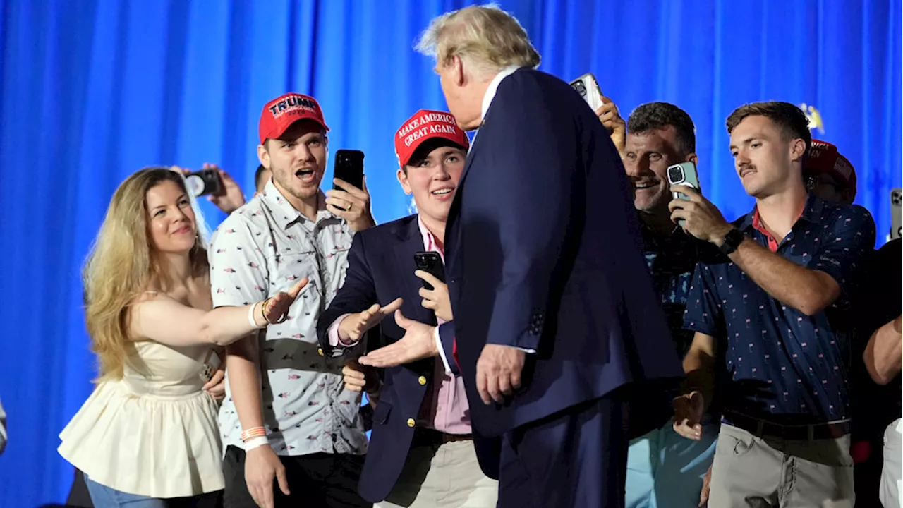 Trump fans mark his 78th birthday in Florida with a giant 'MAGA' layer cake and speech