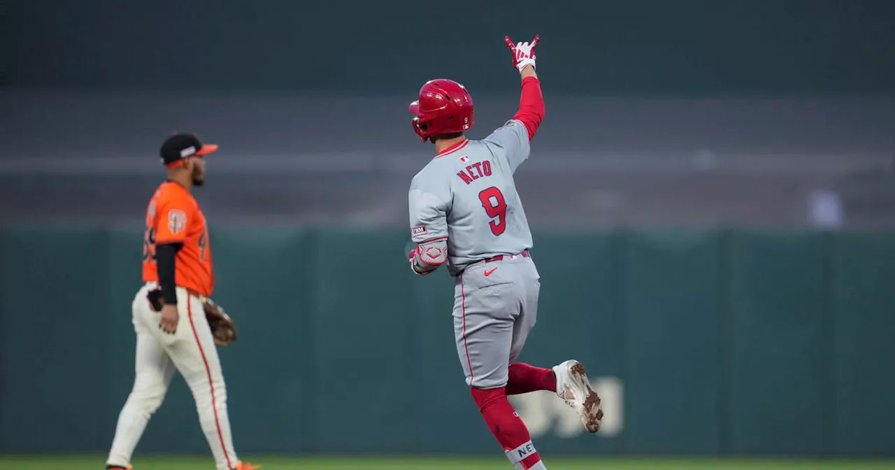 Neto homers and Moniak has three hits in Angels' 8-6 victory over Giants