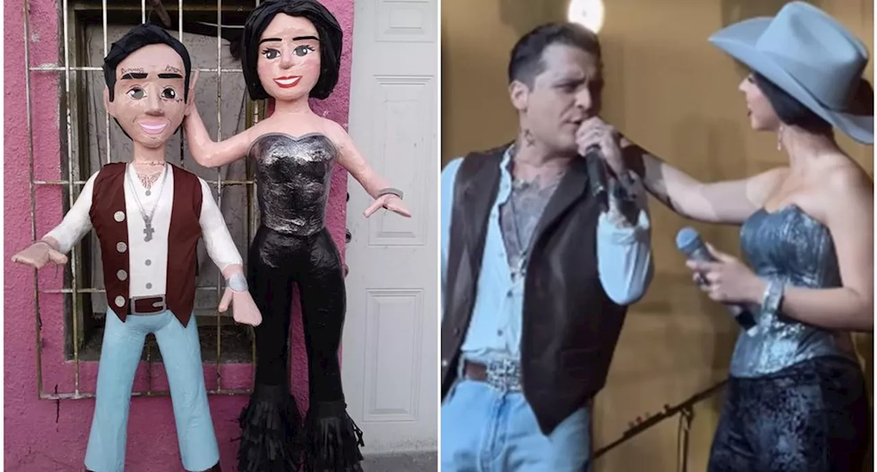 'Fan de su relación': Crean piñata de Christian Nodal con Ángela Aguilar y causa furor en redes