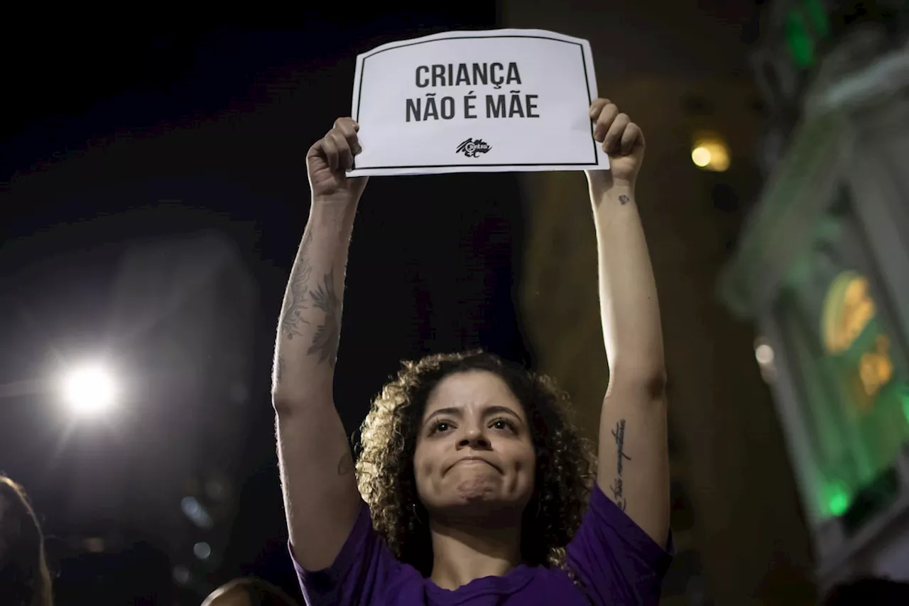 Outraged Brazilian women stage protests against bill to equate late abortions with homicide