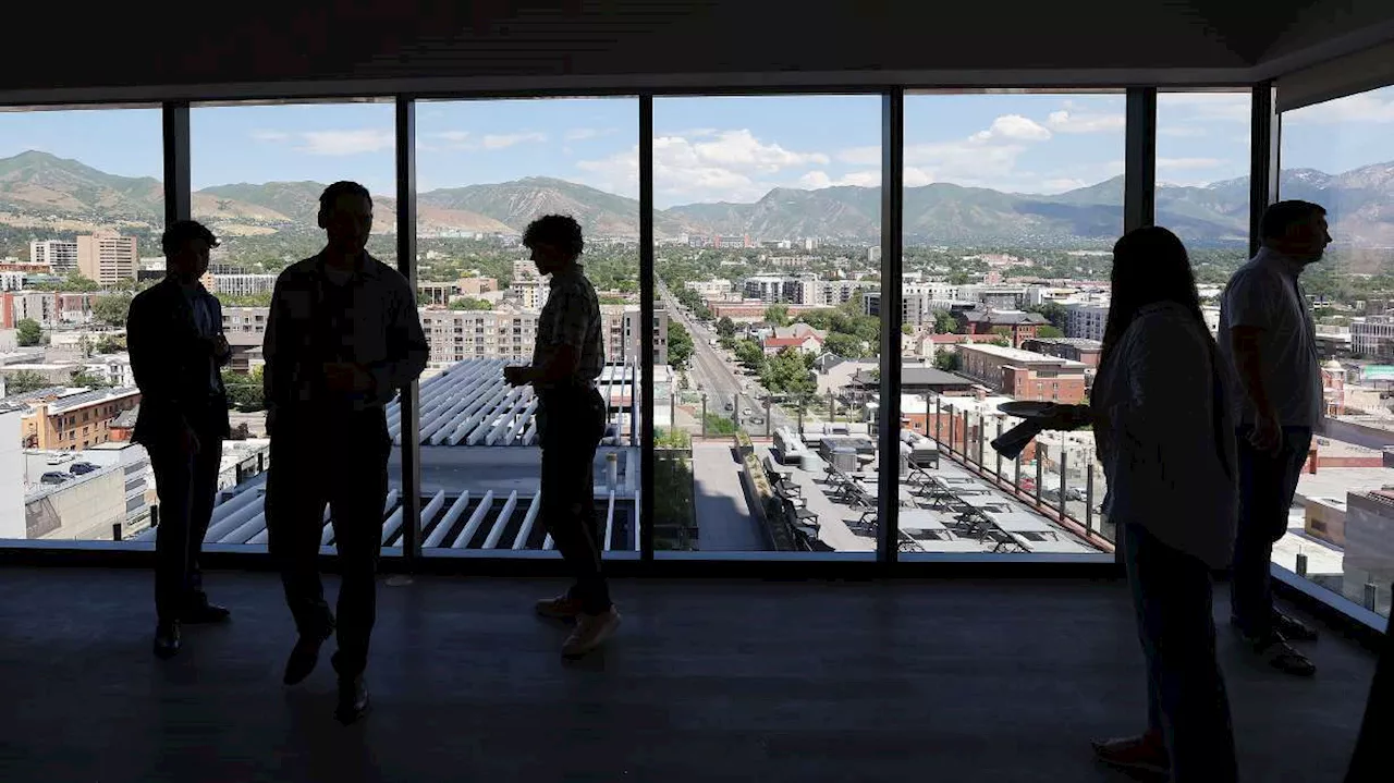 Salt Lake City's newest apartment tower intentionally sticks out in the city