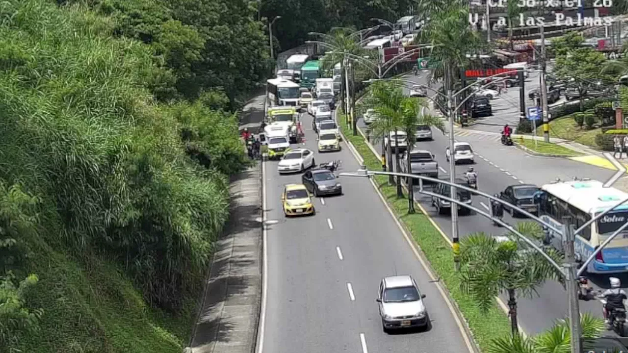 Tráfico lento en la vía Las Palmas por accidente de moto