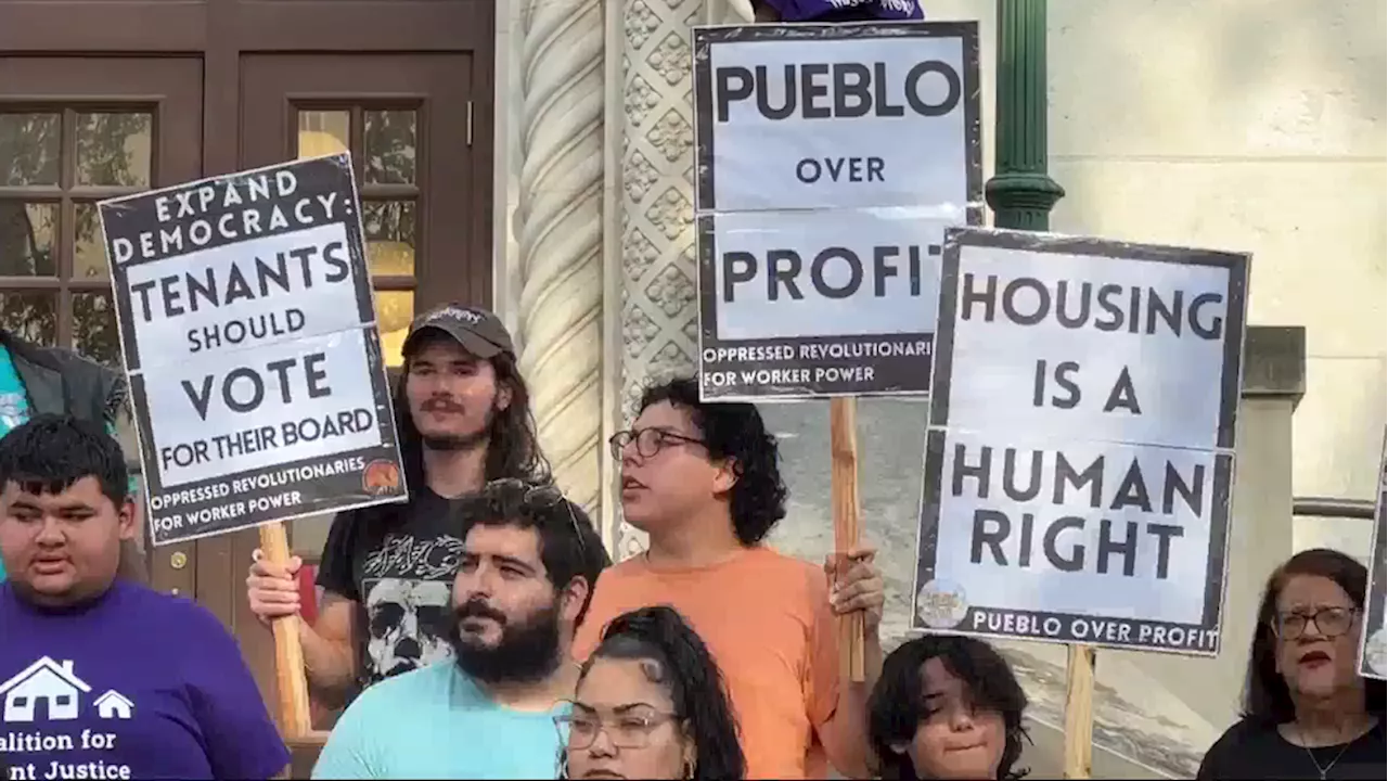 Tenants rally at city hall, demand reinstatement of fired housing CEO