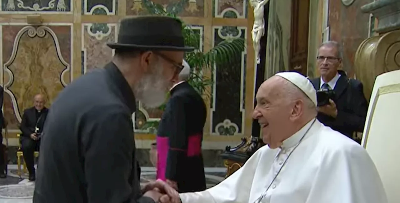 Pope ‘staying up to date beyond pointy white hats’ by meeting comedians