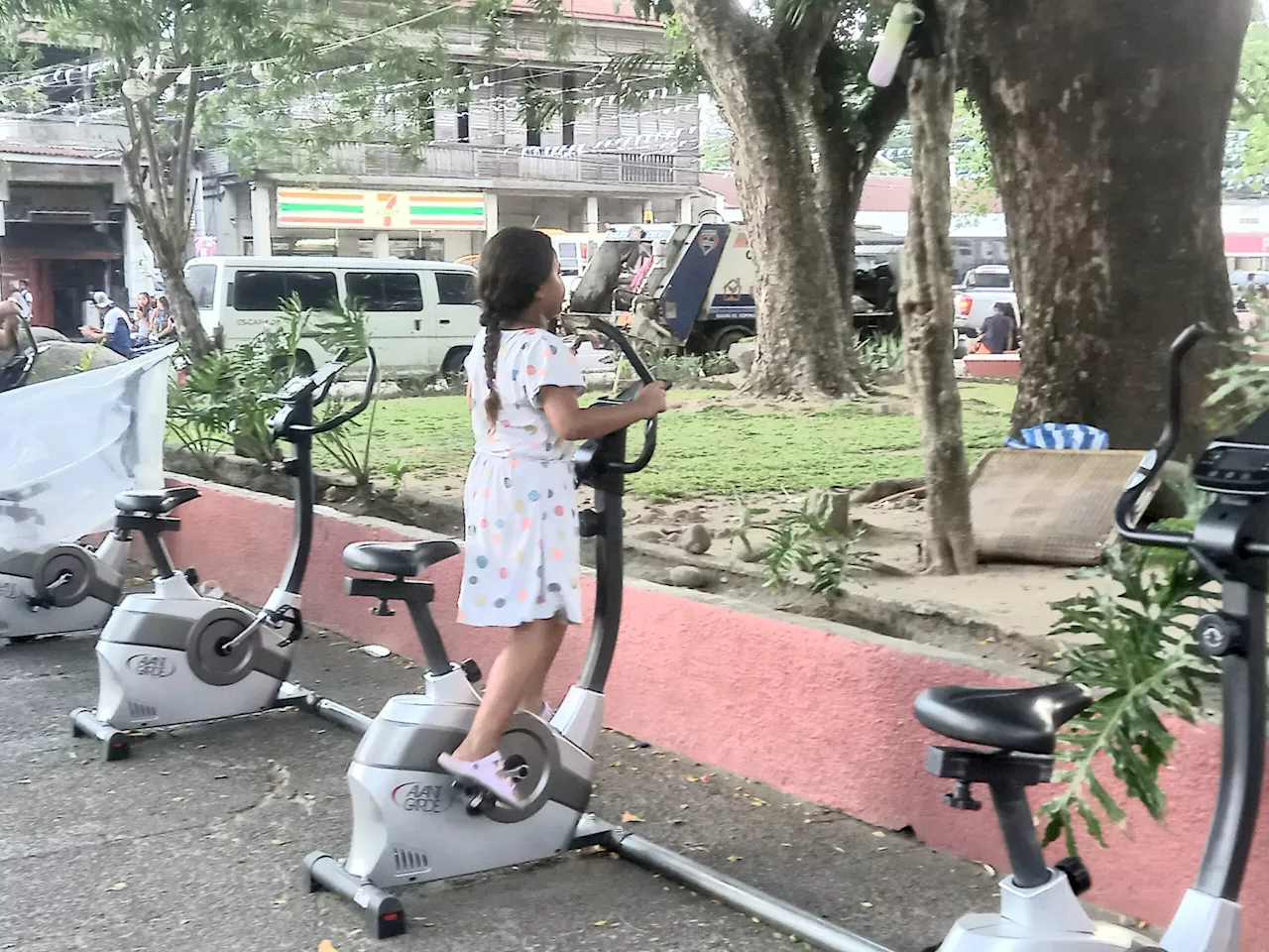 Negros Occidental city turns plaza into a stationary bike hub for wellness