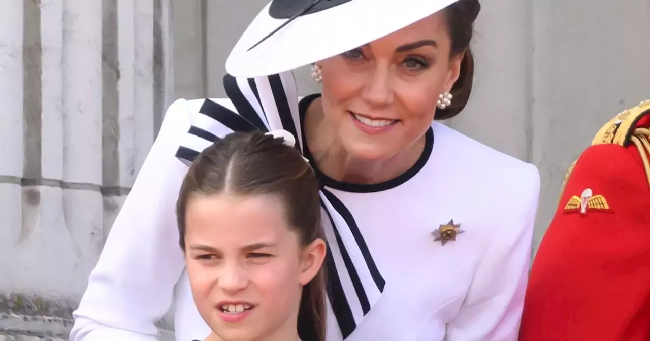 Princess Charlotte helps mum Kate during first public appearance since diagnosis