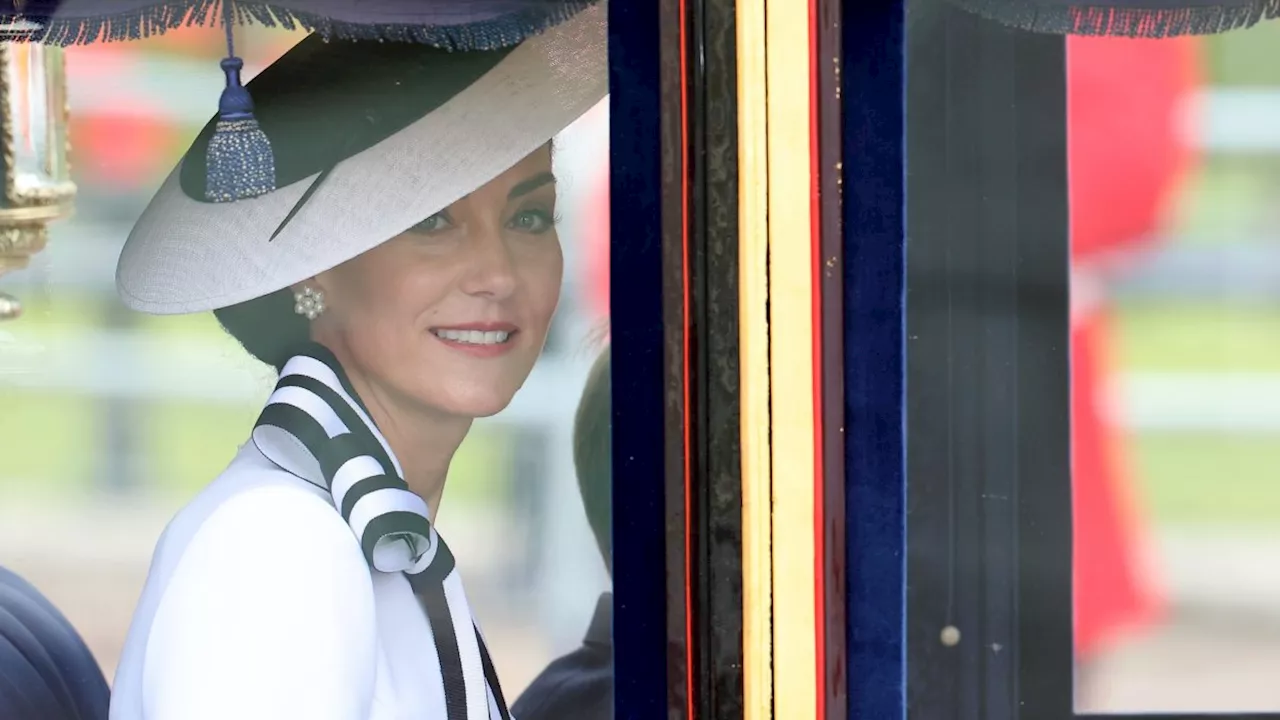 Kate welcomed by cheers from crowd at Trooping the Colour after cancer diagnosis