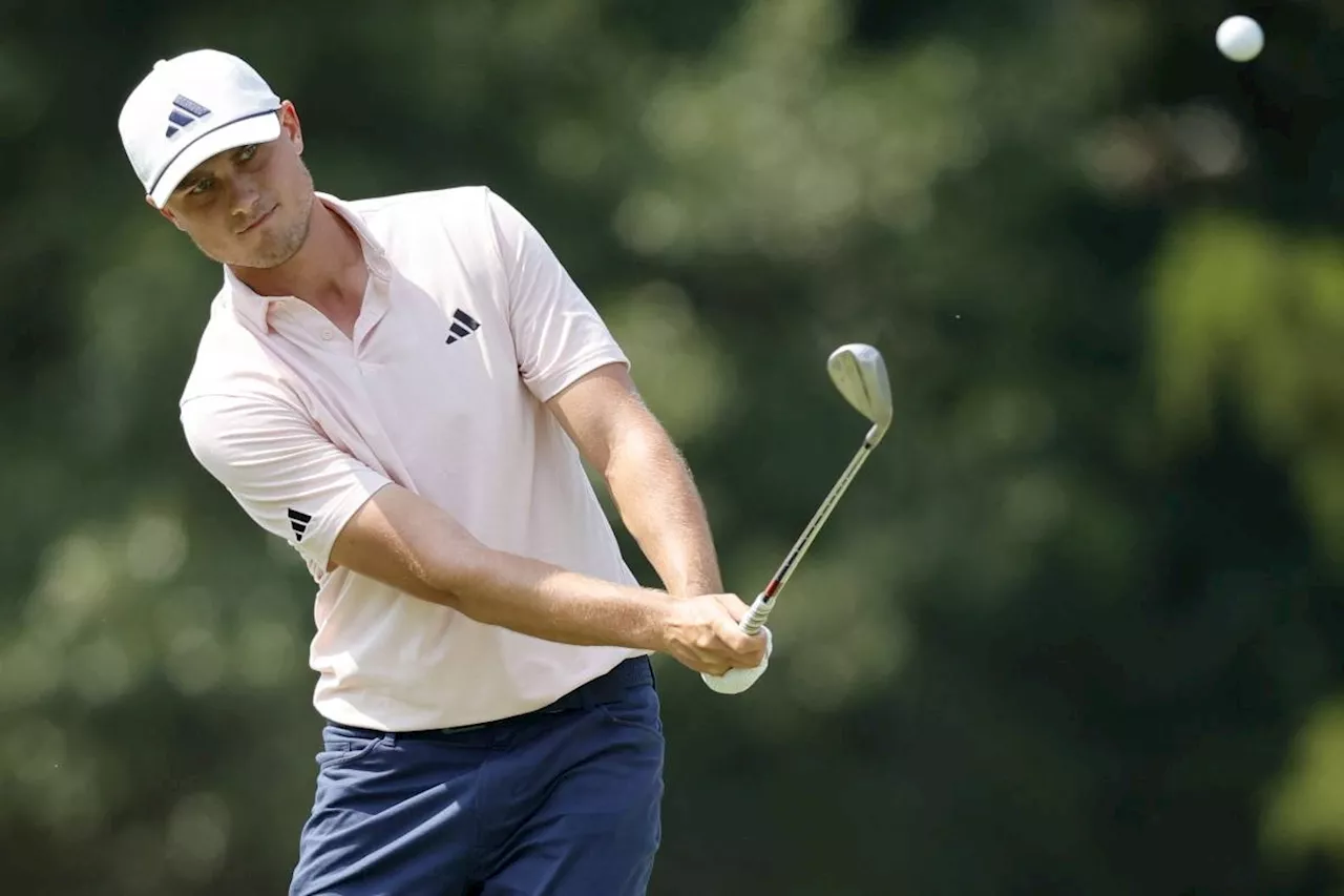 Aberg grinds to 1-stroke US Open lead