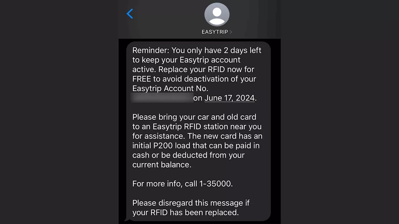 Did anyone receive a seemingly suspicious text message from Easytrip?