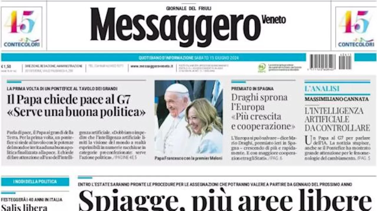 Gli azzurri in prima pagina sul Messaggero Veneto: 'Stasera l'Italia debutta agli Europei'