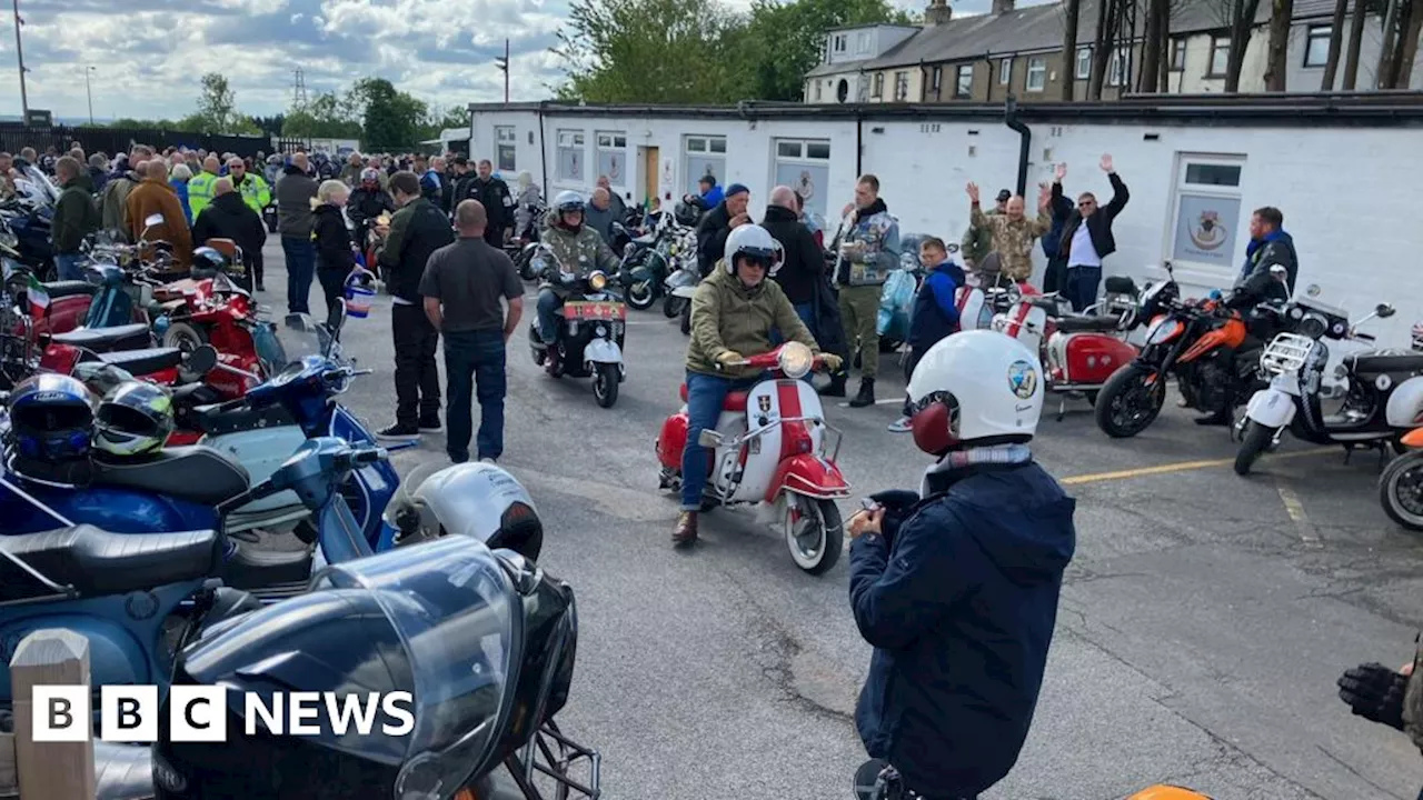 Rob Burrow: Thousands join memorial scooter ride-out