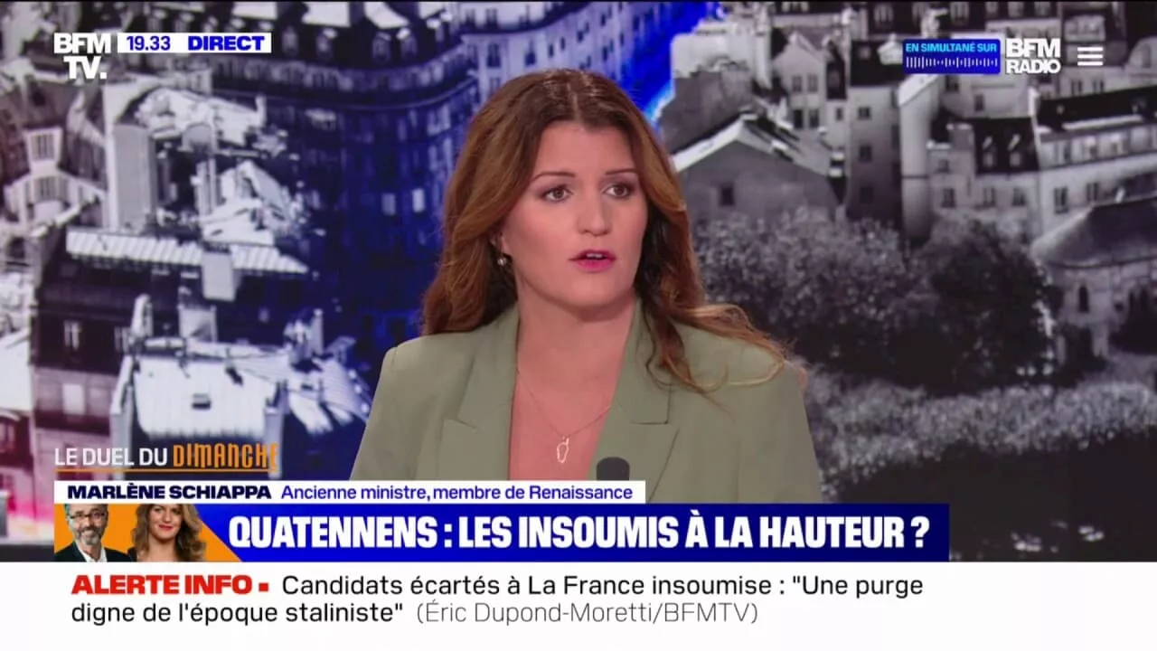 'LFI n'est pas un parti féministe': Marlène Schiappa réagit à l'investiture puis au retrait d'Adrien Quatennens, condamné pour violences conjugales