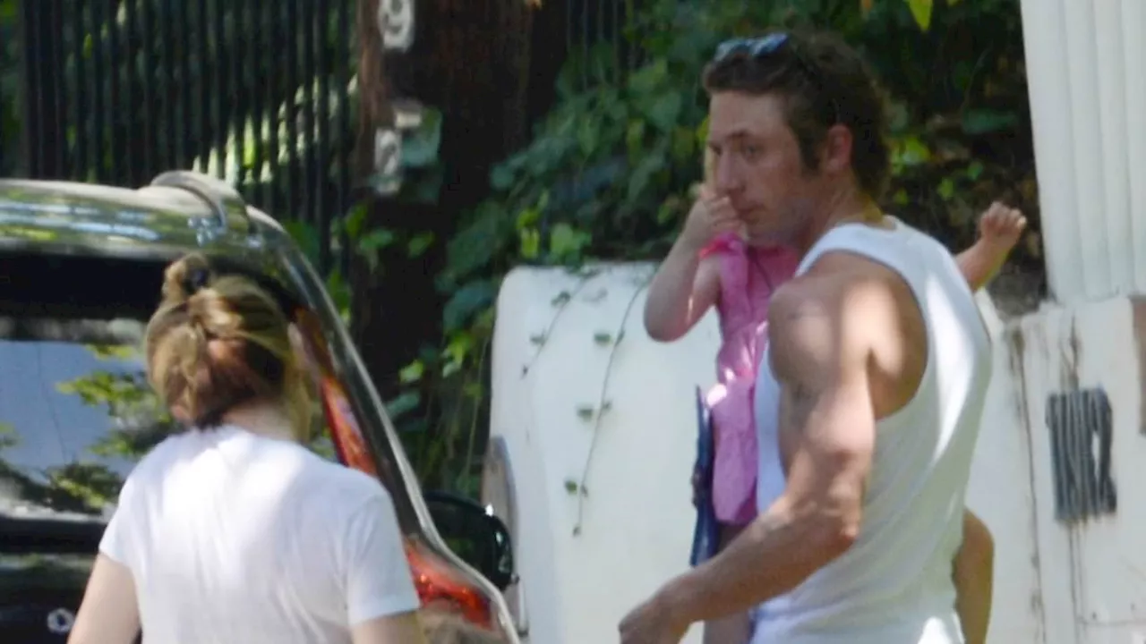 Jeremy Allen White reunites with ex-wife Addison Timlin as she drops off their daughters for...