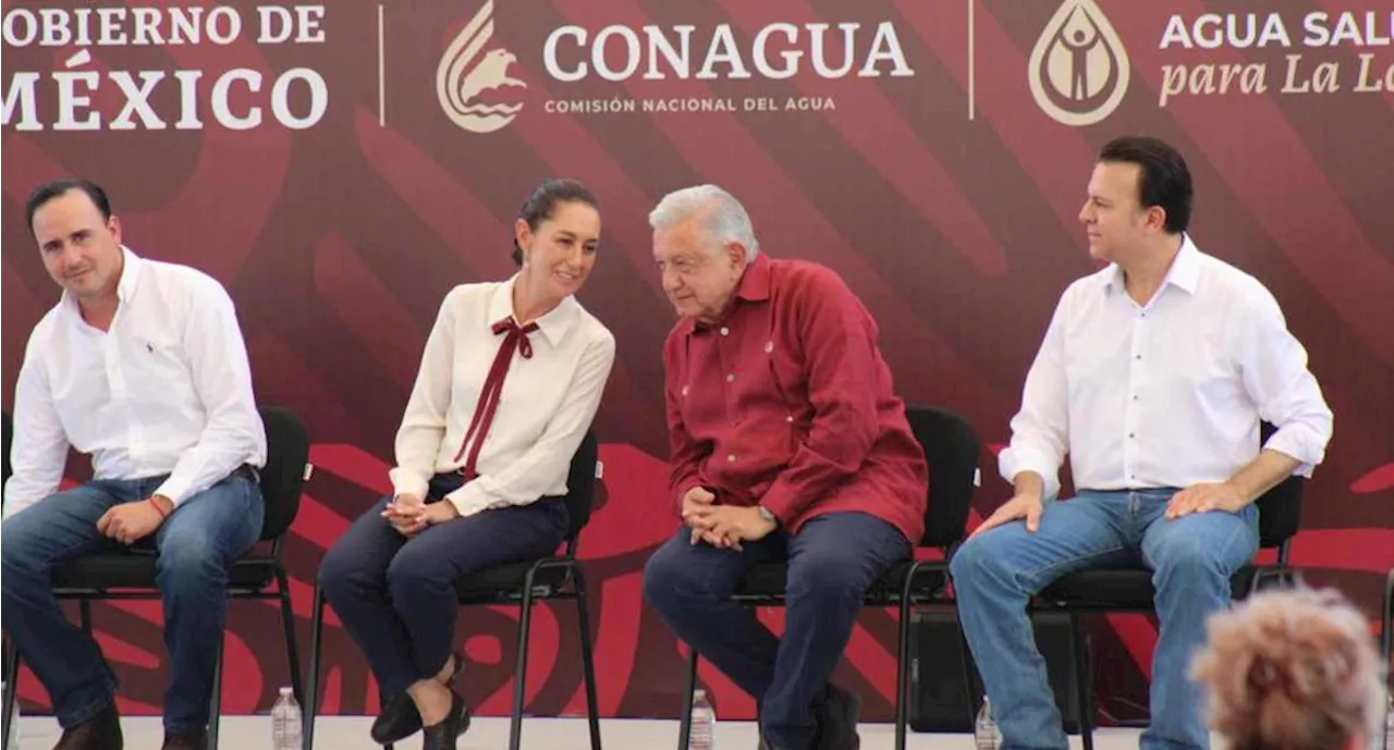 AMLO y Claudia Sheinbaum supervisan proyecto de Agua Saludable en la Laguna