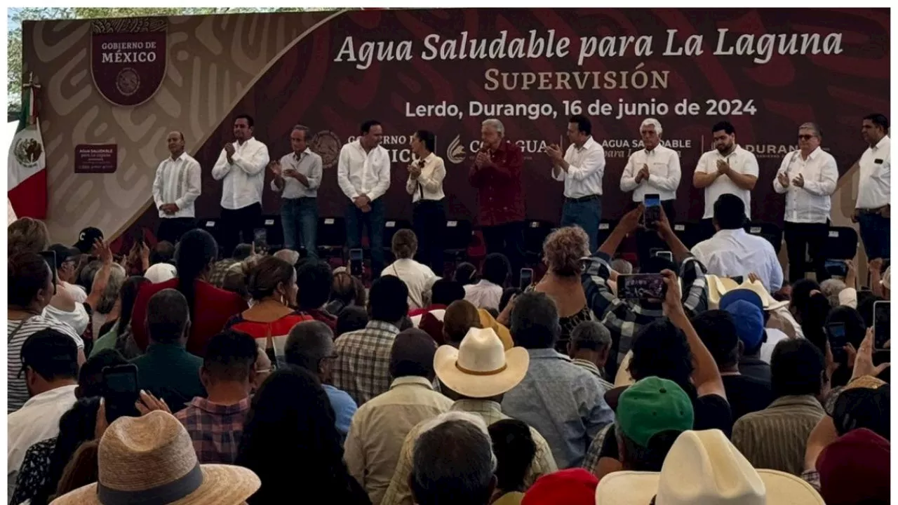 Sheinbaum y AMLO supervisan proyecto 'Agua Saludable para la Laguna' en Durango