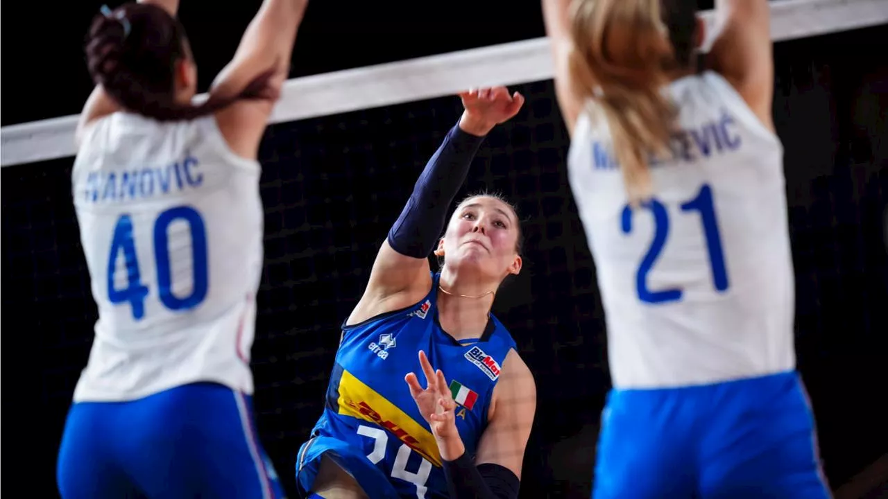 Vnl 2024 femminile, Italia-Serbia 3-1: Velasco cala il poker