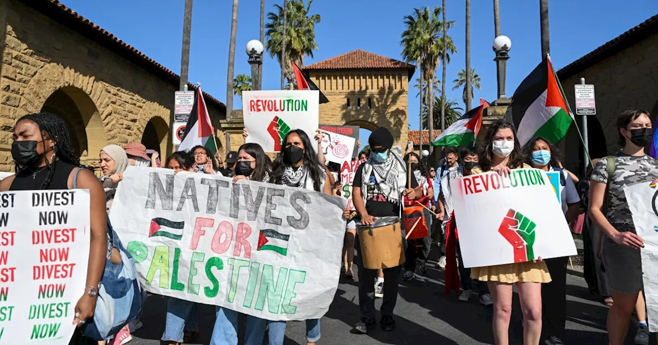 Hundreds of pro-Palestinian students walk out in protest at Stanford University graduation