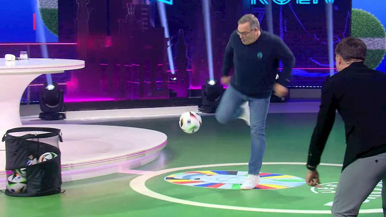 RTL EM-Studio: Elton, Markus Babbel und Felix Kroos liefern sich Dropkick-Challenge